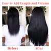 SILIERFUN Clip in Hair Extensions Real Human Hair,22 inch 120g 8pcs Hair Extensions Clip ins Straight Human Hair Extensions Clip ins Double Weft Natural Black Human Hair (22 inch)