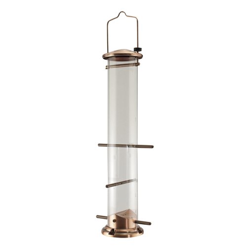 Woodlink NATUBE5 Audubon 4 Port Thistle Seed Tube Feeder, Brushed Copper