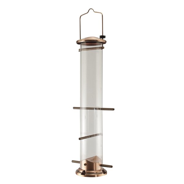 Woodlink NATUBE5 Audubon 4 Port Thistle Seed Tube Feeder, Brushed Copper