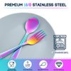 VITEVER 10 Pack Toddler Utensils, Stainless Steel Rainbow Silverware Set for Kids, Children Safe Cutlery Set Includes Forks and Spoons - Dishwasher Safe
