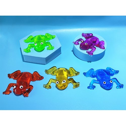 5Pack Super Stretch Sticky Frog Mochi Squishy,Goodie Bag Stuffers,Classroom Prizes,Birthday,Party Favors (Transparency Series)