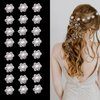 24 PCS Mini Pearl Hair Clips Rhinestone Flower Hair Clips Wedding hair Pins Sparkly Decorative Hair Clips for Women Girls Hair Accessories