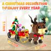 Utbttor Santa's Christmas Reindeer Building Block Kit, Cart Building Sets Christmas Playset Building Toy Ornaments Ideal Gift for Kids Boys Girls 6-12 Years Old (478 PCS)
