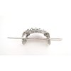 Generic Turquoise blue and silver metal tribal hair slide clip barrette