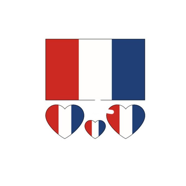 ZPDNURZL 10 Sheets France Flag Tattoos Stickers 40 Pcs Waterproof Sweat Sports National Flag Removable Fake Tattoos