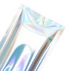QQ Studio Bulk Holographic Heat Seal Bags, Rainbow Foil Spa Supply Sample Pouches, Heat Seal Iridescent Baggies, Open Top Bags for Lip Gloss and Nails (5.5 Inch x 7.9 Inch, x100 Clear Holographic)