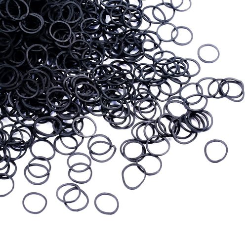 black Elastic Hair Bands，BEBEEPOO 500pcs Mini Rubber Bands with a box Soft Elastic Bands for Kid Hair Braids Hair