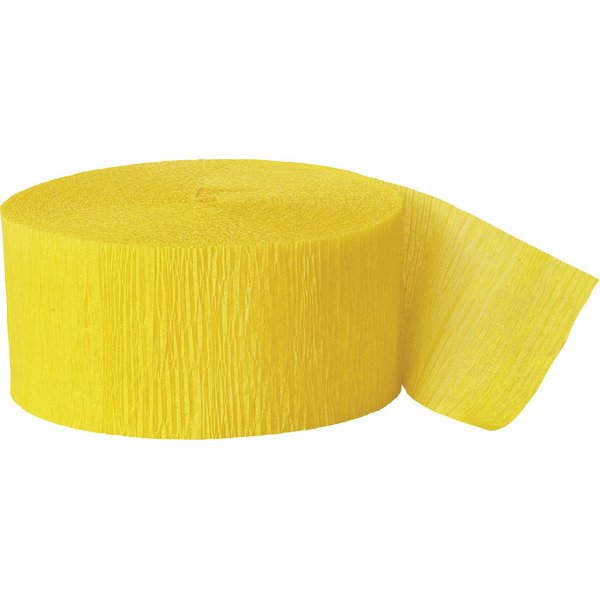 Unique Crepe Paper Streamer, 81ft, Bright Yellow