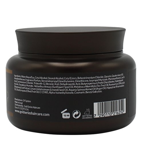 Gold Series Treatment Mask – Deep Hydrating Argan Oil Hair Mask for Dry, Damaged, Color Treated and Curly Hair Enriched with Keratin – Sulfate Free Natural Hair Repair Treatment, 8.45oz