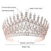 Rose Gold Crown for Women Cubic Zirconia Royal Queen Pageant Crowns Big Bridal Tiara Headband for Wedding Prom Quinceanera Birthday Party Costume