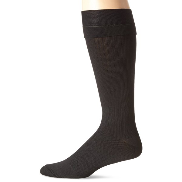 Dr. Scholl's Men's Microfiber Cotton Compression Over-The-Calf Support Socks, Midnight, Shoe Size: 10.5-12