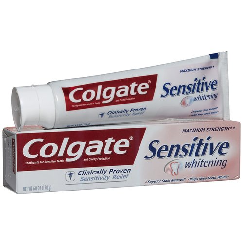 Colgate Sensitive Maximum Strength Sensitive Toothpaste, Plus Whitening and Fresh Stripe, 6 oz