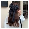 Oversized Hair Bows Clips for Women | Cute & Elegant Silk Ribbon Bow with Tassel Hair Clips for Women and Girls, Long Hair Women Must Haves (Black + Red | 2 Pack)