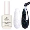beetles Gel Polish Glitter Top coat Gel Polish 15ml Reflective Silver Mix Glitter Shiny Gel Nail Polish No Wipe Uv Gel Top Coat Nail Decoration Nail Art Sparkle Manicure DIY Home Salon