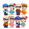 MAOMIA 8 Pcs Cartoon Boys and Girls Figurines Collection Playset, Cute Kids Figures Cake Toppers Doll Cake Decoration Fairy Garden Miniatures Ornaments