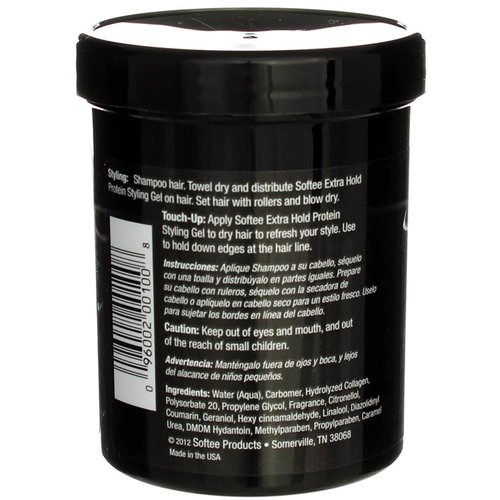 Lot of 4 Softee Extra Hold Protein Styling Gel, 8 oz.