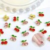 COOSLIM 45 Pcs Cherry Nail Charms Rhinestone Red Pink Cherries Nail Art Gems Star Heart Planet Pearl Nail Jewelry Decorations Saturn Shape Acrylic Nail Accessories for Women Girl DIY Crafts Supplies B