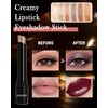 Glitter Lipstick Lip Gloss Long Lasting Waterproof, Non-sticky, Multi-use Lip Color Sticks for Shimmer Creamy Eyeshadow Crayon Pen, Diamond Shiny Bold Glow Goth Lipstick Eye Shadow for Women-06 Gold
