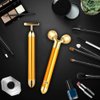 2-in-1 Electric Face Massager 24k Golden Facial Massager, 3D Roller and T Shape Facial Roller Massager Kit Skin Care Tools
