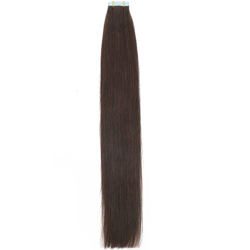Amella Hair Tape in Hair Extensions Human Hair Silky Straight Remy Human Hair Seamless Skin Weft Hair Extensions Tape in 12 inches #2 Dark Brown 40 Gram 20Pcs/Pack Thick Hair