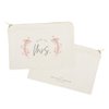 The Cotton & Canvas Co. Floral Miss to Mrs. Wedding Cosmetic Bag, Bridal Party Gift and Travel Make Up Pouch
