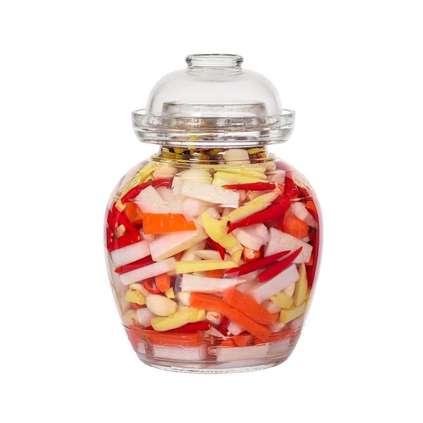 Aosnttol 1.5L Pickle Jar Fermentation Jar, Fermentation Kit with Water Seal, Glass Jar with Lid Canning Jars for Pickles, Kimchi, Sauerkraut, Kombucha, Canning, Fermentation, and Wine Brewing