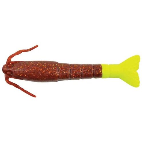 Berkley Gulp! Shrimp, 3in, 3" (6 Count) , Root Beer Gold/Chartreuse