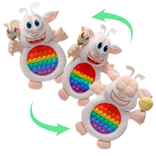 Booba Pop Sensory Plush Doll - Two in One - Fidget and Plush Toy from Netflix Show Booba Cute, Soft, Stuffed Plush Plush Doll for Kids - Officially Licensed Product - 14 Inches