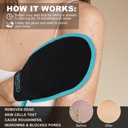 LCOCWMY Exfoliating gloves， (4pcs) Durable Body Scrub，Dead Skin Remover & Body Scrubber Exfoliator，Body Exfoliating Gloves for Shower，washcloth exfoliating，exfoliating glove for Smooth Skin