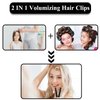 Volumizing Roller Clips, Amreich Hair Root Clips for Volume, Heatless Curlers for Bangs, 6 PCs Hair Roller Clips with 2 PCs Bump it Up Sponge Clips Quick Hair Styling Clips