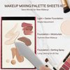 Foundation Cream Makeup Mixing Palette Kit | Alyfini Small Travel Mirror, 100 Disposable Palette Paper, Spatula | Professional Makeup Artist Kit Essentials | Stage Cosplay Wedding SFX Makeup Kit Gifts