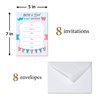 Lillian Rose 8-Piece Baby Gender Reveal Invitations, Pink/Blue/White, 5" x 7"