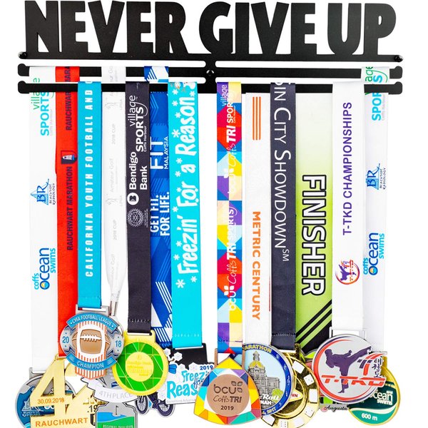 Miayork Medal Holder Display Hanger Rack Frame for More Medals-Sports Medal Hanger and Ribbon Display Holder Rack with Easy Hanging Bars,soccer medal hanger display