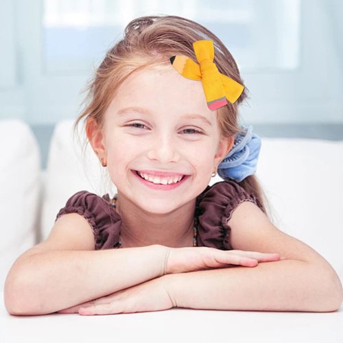 2Pcs Back to School Hair Clips Yellow Pencil Claw Clips Bow Hair Clip for Girls Kids Cute Hair Clips for Styling Small Claw Clips for Thick Thin Hair Accessories (Yellow)