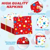 Justforjoyful 96Pcs Carnival Party Supplies Circus Theme Plates Napkins Tableware Set Red Blue Carnival Party Decorations Dinnerware for Kids Birthday Baby Shower Circus Party Favors Serves 24 Guests