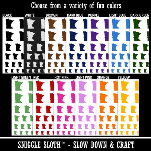 Minnesota State Silhouette Temporary Tattoo Water Resistant Fake Body Art Set Collection - Purple (One Sheet)