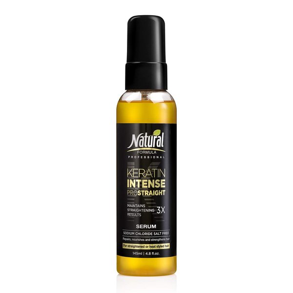 Natural FORMULA Keratin Intense Hair Serum - 4.8 fl.oz - Sodium Chloride Salt-Free Keratin Hair Serum - Hair Repair Treatment For Frizz Free Straightened Hair