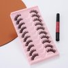 outopen 10 Pairs Half Lashes 3D Multi-Layers Fluffy Cat Eye Lashes Clear Band Natural Look False Eyelashes That Look Like Extensions 15mm Curl Volume Lashes Reusable (A2)