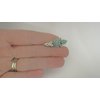 Generic Two small turquoise blue stone silver design metal alligator hair clip fine