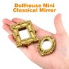 Miniature Dollhouse Mirror:1:12 Scale Miniatures Furniture Mirror European Baroque Frame Mini Wall Mirror for Dollhouse Decor,3 pcs/Set