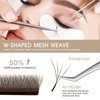 NATUHANA W Shaped Clover Eyelash Extension 4D Premade Fans 0.07mm LU Curl 8-14 Mixed Tray Volume Lash Cluster W Lashes Supplies Lash Extensions (4D brown;0.07 LU, 8-14 MIX)