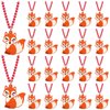 KeeStar 24 Pack Fox Necklace Party Favors for Jungle Animal Themed Baby Shower, Birthday Party Goodie Bag Fillers, School Carnival Rewards, Photography Props, Home Decorations, Classroom Prize