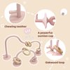 Baby High Chair Suction Toys Teething Chew - Baby Table Toys, Baby Teething Toys Silicone Teethers, Food Grade Silicon for 6 12 18 Months (Rosepink Beige)