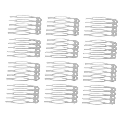 50pcs French Combs French Hair Side Combs Gold Decor Hair Comb Headpiece Flowers Hair Comb Pin Hair Accessories for Women Bobby Pin Hair Clips Headdress Comb Metal Wire