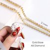 Metal Nail Art Chains Decorations, Gold Silver Nail Art Line Accessories, Punk Luxury Pearl Gem Nail Art Glitter Design, 3D Nail Art Chain Supplies for Women Manicure Art, Resin Nail Art Tips Tools