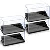 WETANBR Medium-Sized Miniature Display Case for Figures, 4 Pack Building Block Display Cases for Collectibles, Acrylic Display Storage Box, Gift for Action Figure & Miniatures Toys Lovers