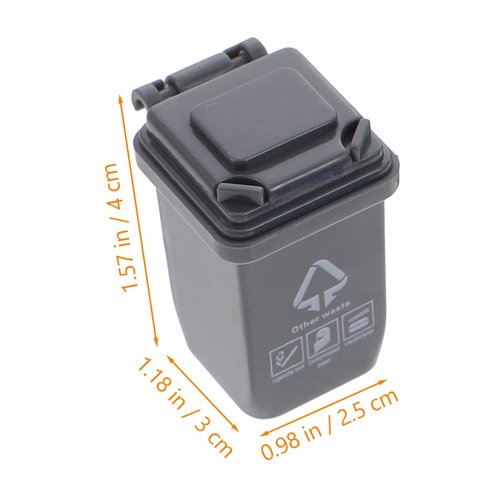 Toyvian 1/12 Scale Miniature Dollhouse Trash Bin, Mini Trash Can, Dollhouse Pretend Play Decoration Accessory Furniture Model, Cleaning Supplies Tool Dollhouse Decoration Accessories 5 Pieces