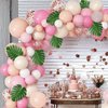 Maznyu 106Pcs Tropical Balloon Arch Garland Kit, Aloha Luau Hawaiian Flamingo Party Decorations Blush Peach Pastel Hot Pink Orange Rose Gold Confetti Balloons Palm Leaves Birthday Baby Shower Supplies