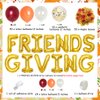 Friendsgiving Party Decorations Balloon Garland Arch Kit Burgundy Orange with Friends Giving Balloons Maple Leaves for Fall Thanksgiving Day Party Supplies