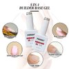 FANNEST Rubber Base Gel Polish,Elastic Base Coat,Sheer Clear Nude Pink Color Nail Polish,LED/UV Soak Off for Nail Strengthener/Extension,Base color gel.